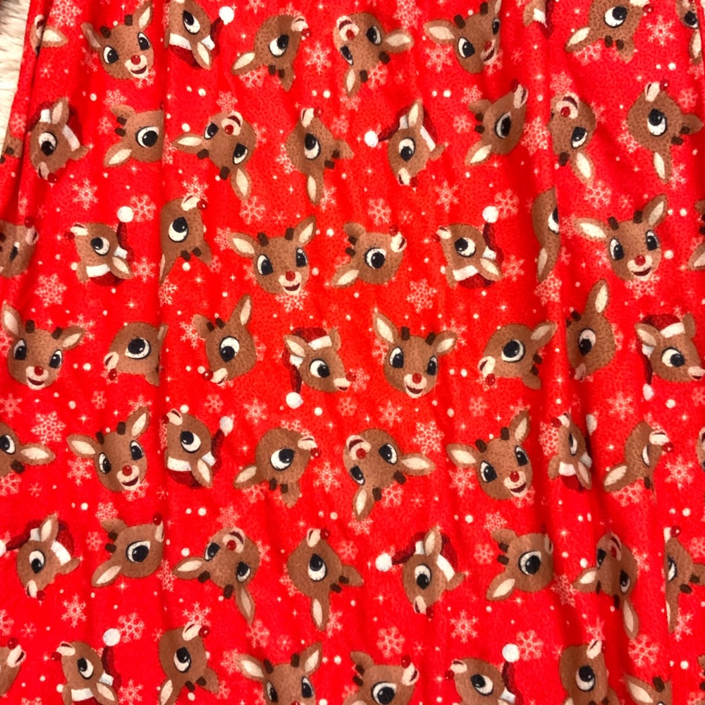 Red Christmas Pajama Nightgown with Rudolph - Picture 6 of 7